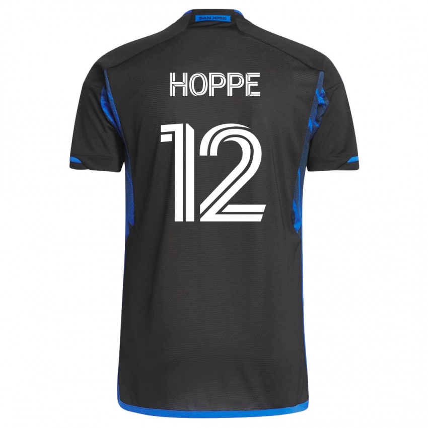 Naisten Matthew Hoppe #12 Sininen Musta Kotipaita 2023/24 Lyhythihainen Paita T-Paita