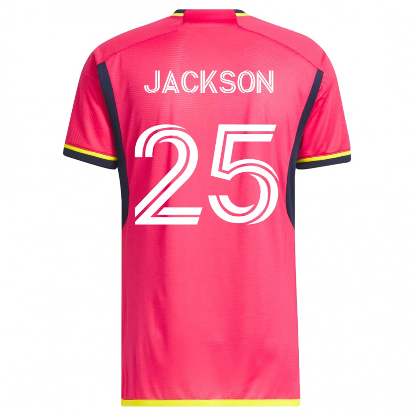 Naisten Aziel Jackson #25 Vaaleanpunainen Kotipaita 2023/24 Lyhythihainen Paita T-Paita