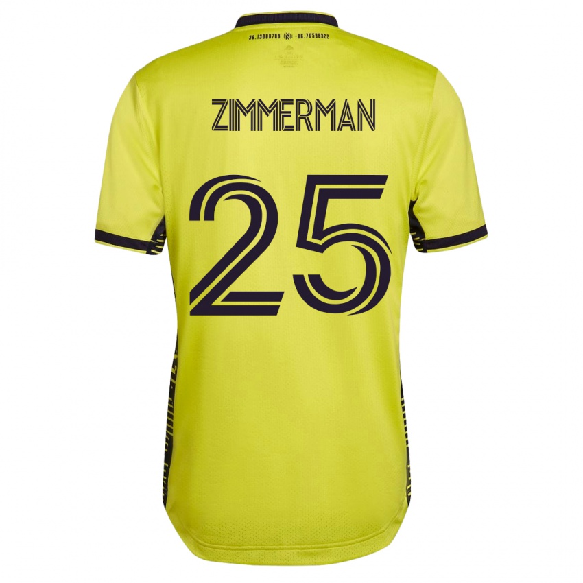 Naisten Walker Zimmerman #25 Keltainen Kotipaita 2023/24 Lyhythihainen Paita T-Paita
