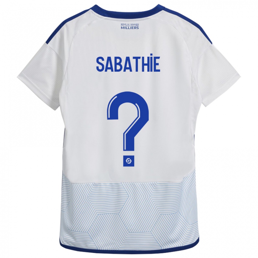 Naisten Gabin Sabathié #0 Valkoinen Vieraspaita 2023/24 Lyhythihainen Paita T-Paita