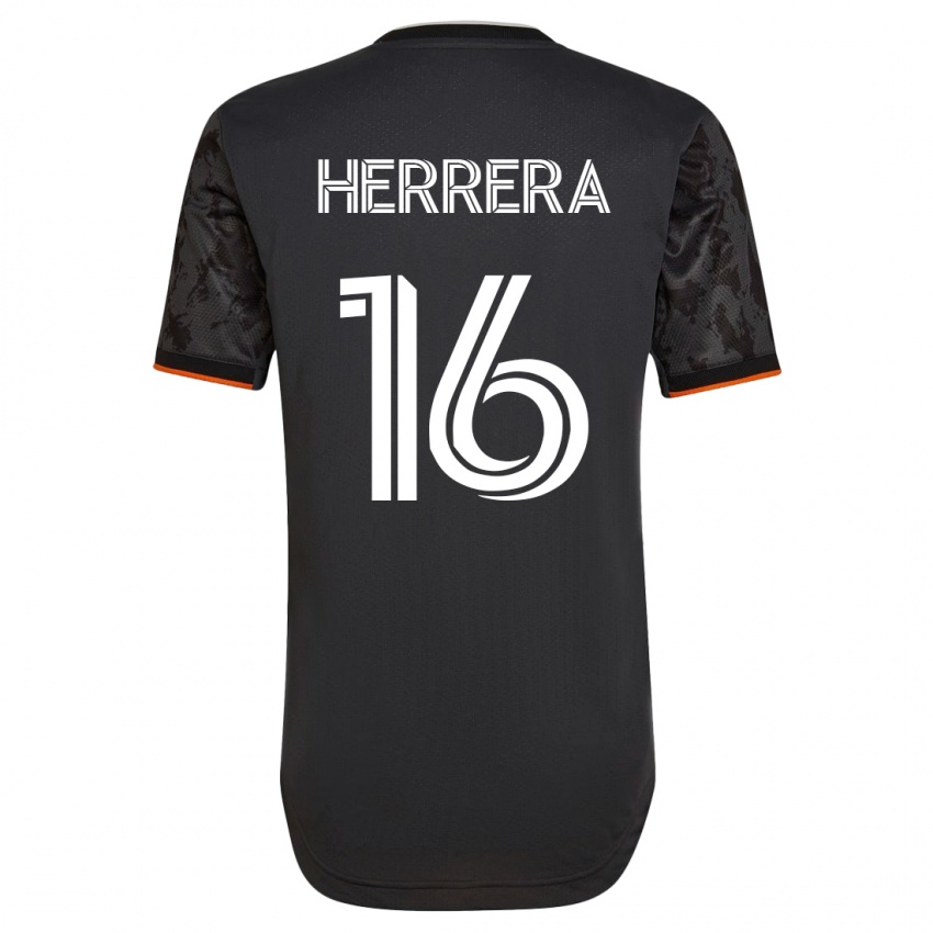 Naisten Hector Herrera #16 Musta Vieraspaita 2023/24 Lyhythihainen Paita T-Paita