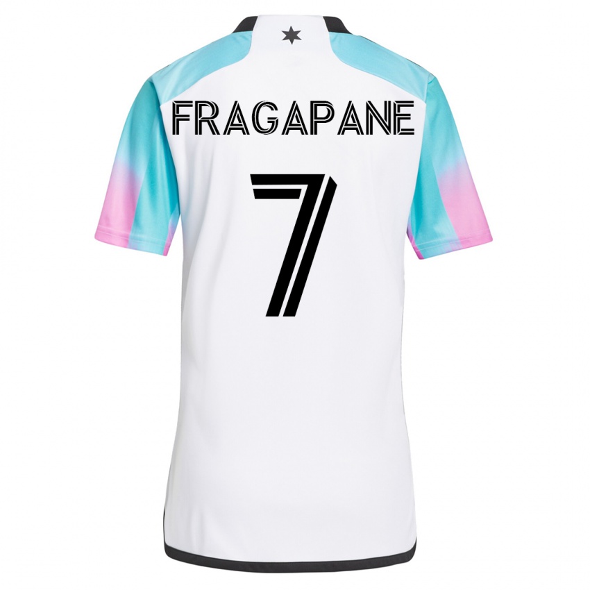 Naisten Franco Fragapane #7 Valkoinen Vieraspaita 2023/24 Lyhythihainen Paita T-Paita