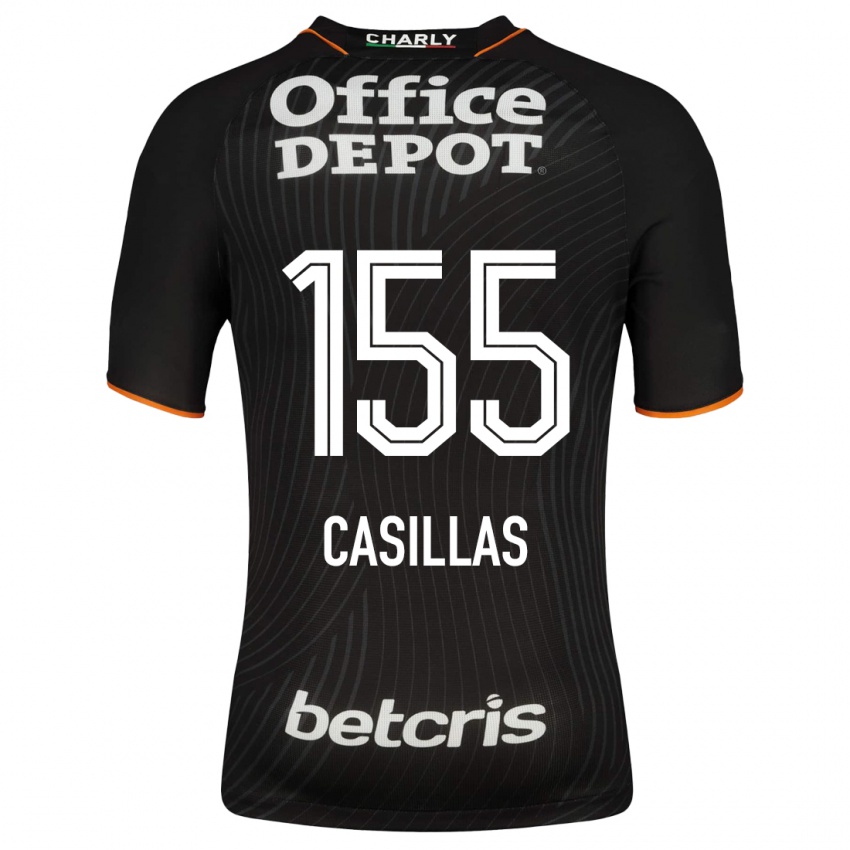 Naisten Johan Casillas #155 Musta Vieraspaita 2023/24 Lyhythihainen Paita T-Paita
