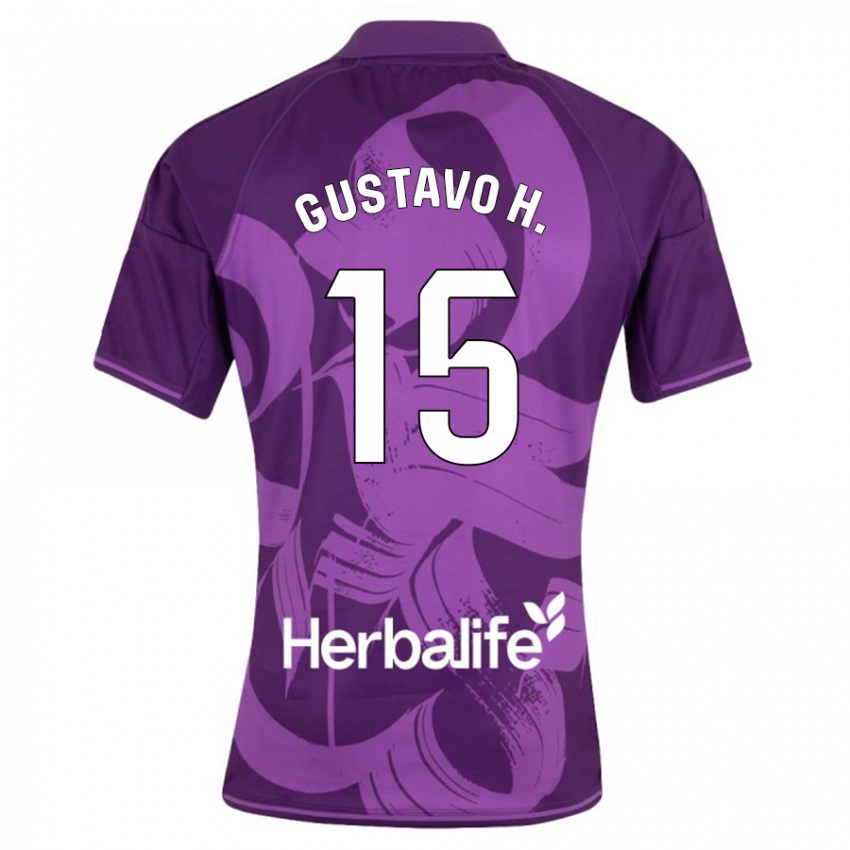 Naisten Gustavo Henrique #15 Violetti Vieraspaita 2023/24 Lyhythihainen Paita T-Paita