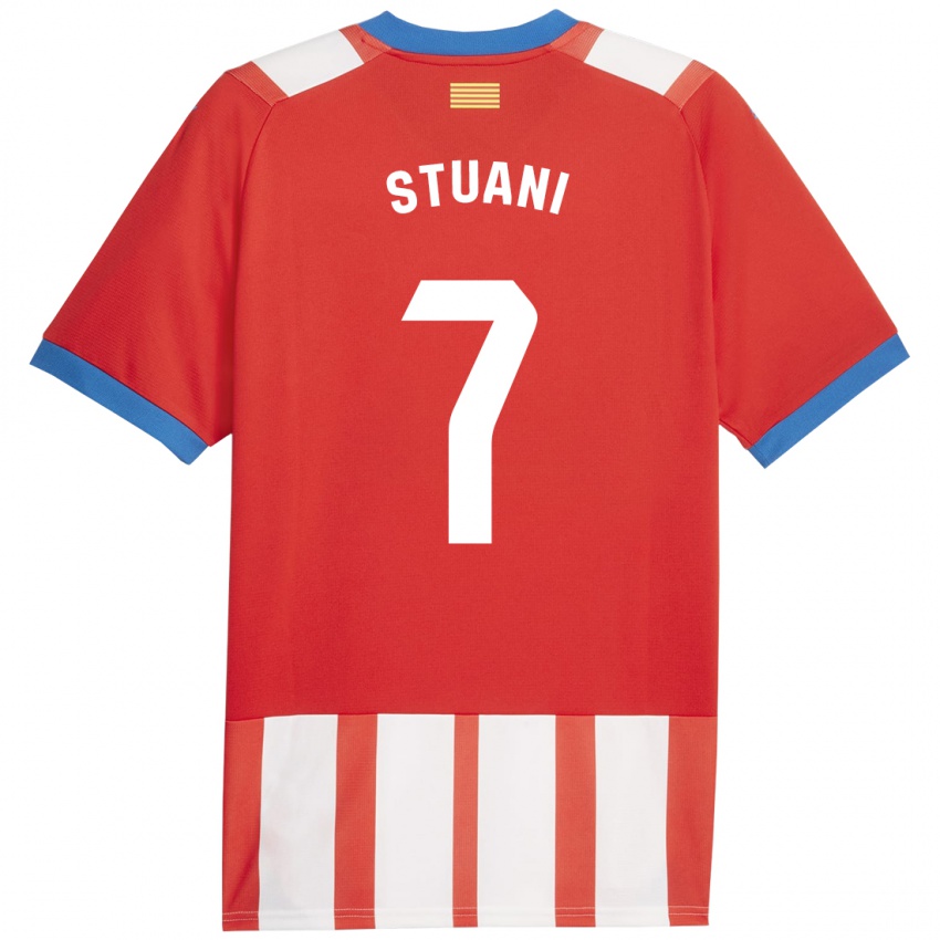 Lapset Cristhian Stuani #7 Punainen Valkoinen Kotipaita 2023/24 Lyhythihainen Paita T-Paita