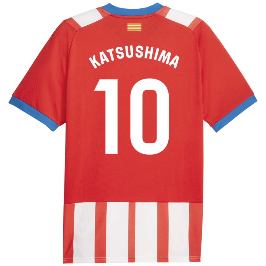 Lapset Shinnosuke Katsushima #10 Punainen Valkoinen Kotipaita 2023/24 Lyhythihainen Paita T-Paita