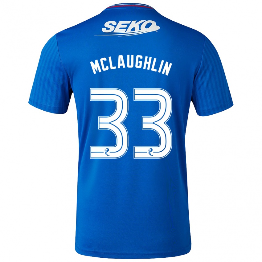 Lapset Jon Mclaughlin #33 Sininen Kotipaita 2023/24 Lyhythihainen Paita T-Paita