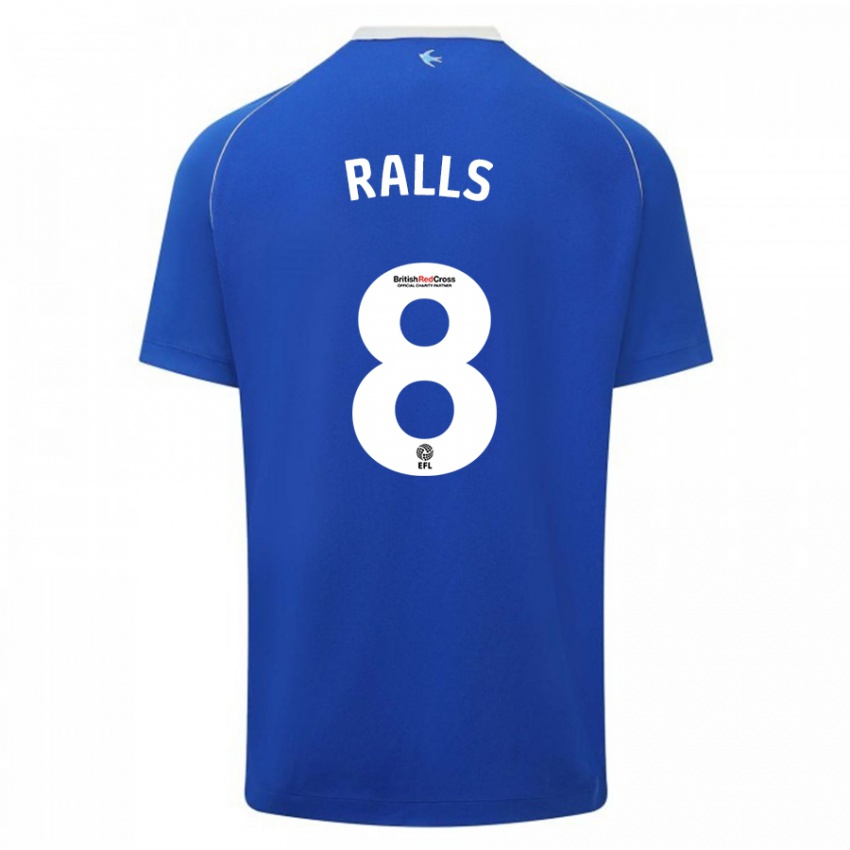 Lapset Joe Ralls #8 Sininen Kotipaita 2023/24 Lyhythihainen Paita T-Paita