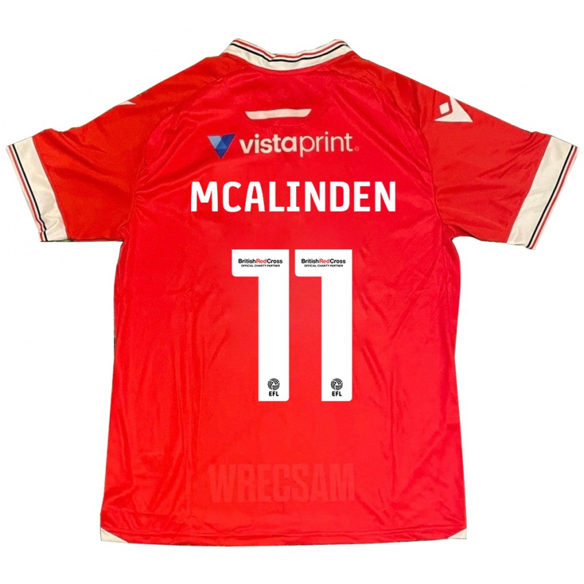 Lapset Liam Mcalinden #11 Punainen Kotipaita 2023/24 Lyhythihainen Paita T-Paita