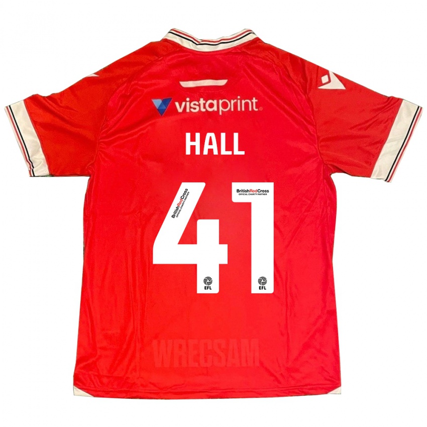 Lapset Liam Hall #41 Punainen Kotipaita 2023/24 Lyhythihainen Paita T-Paita