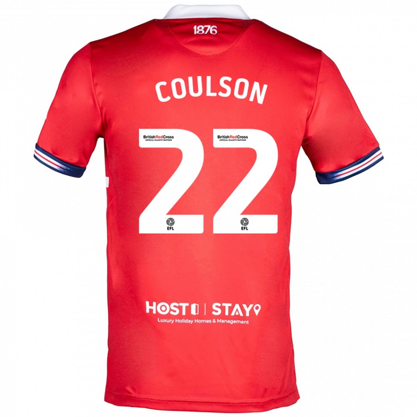 Lapset Hayden Coulson #22 Punainen Kotipaita 2023/24 Lyhythihainen Paita T-Paita