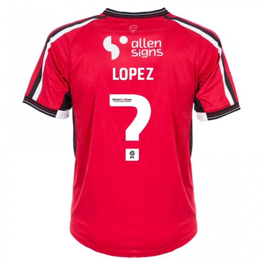 Lapset Jersey Lopez #0 Punainen Kotipaita 2023/24 Lyhythihainen Paita T-Paita