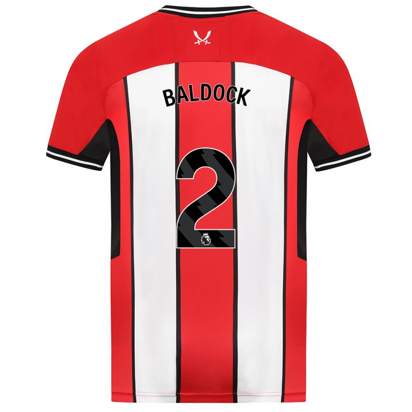 Lapset George Baldock #2 Punainen Kotipaita 2023/24 Lyhythihainen Paita T-Paita