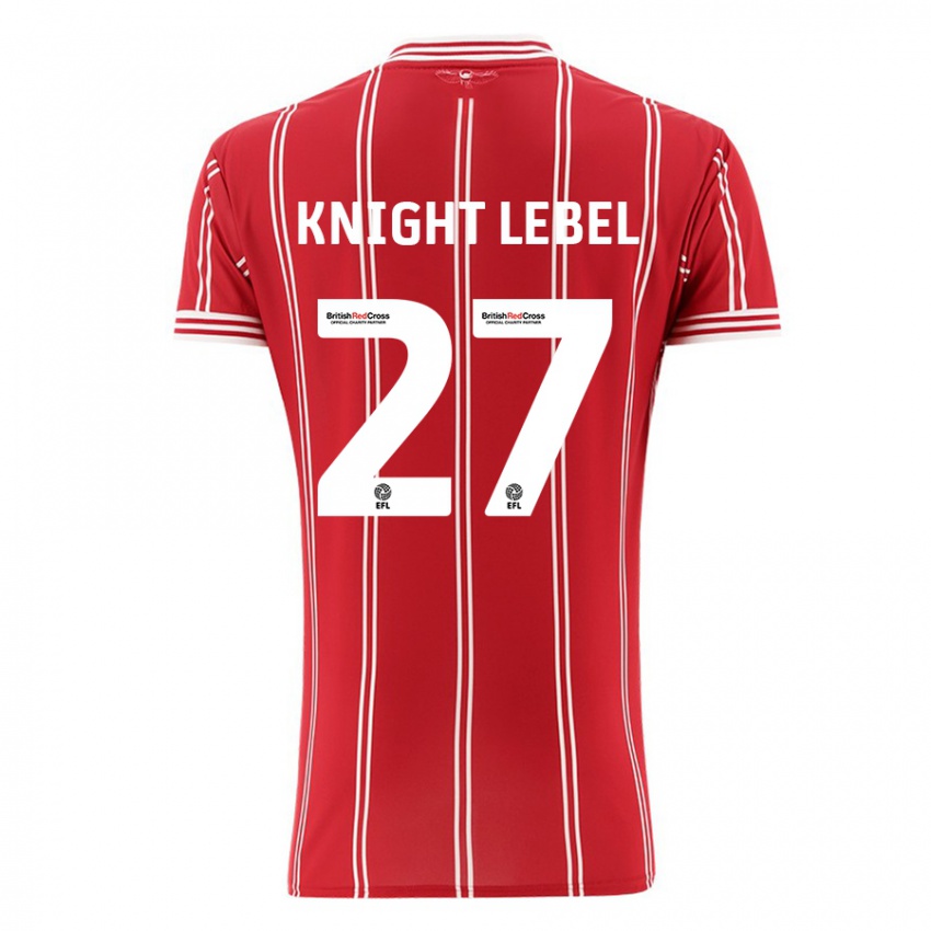 Lapset Jamie Knight-Lebel #27 Punainen Kotipaita 2023/24 Lyhythihainen Paita T-Paita