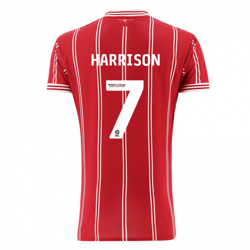 Lapset Abi Harrison #7 Punainen Kotipaita 2023/24 Lyhythihainen Paita T-Paita