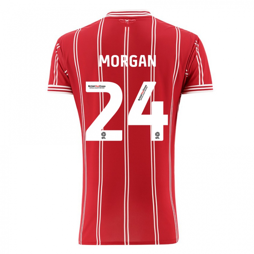 Lapset Ffion Morgan #24 Punainen Kotipaita 2023/24 Lyhythihainen Paita T-Paita