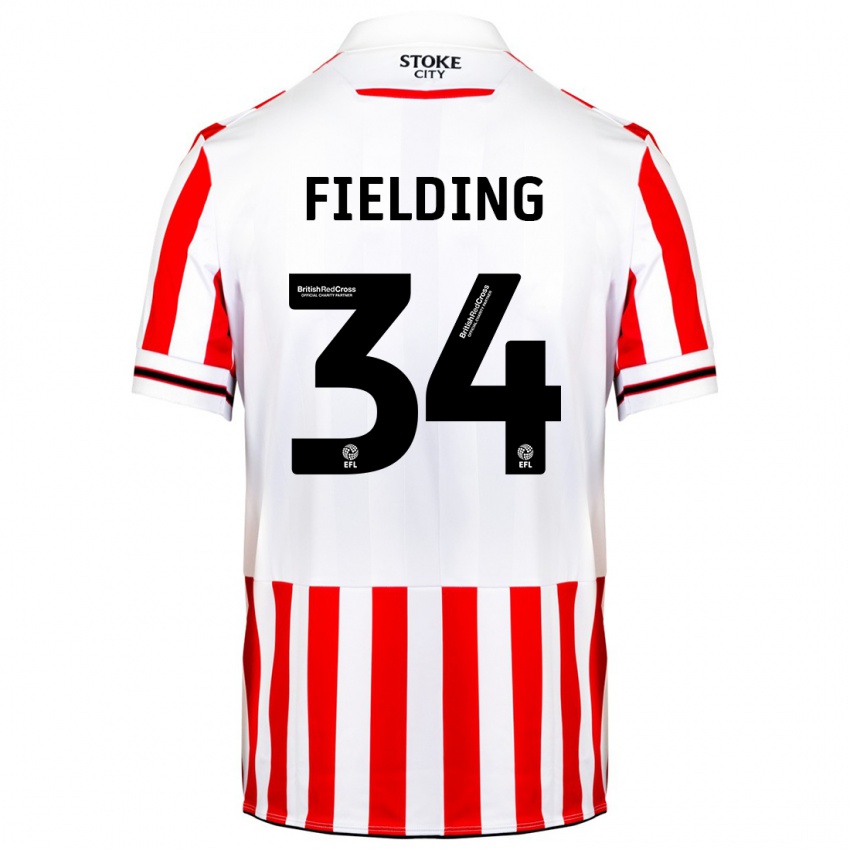 Lapset Frank Fielding #34 Punainen Valkoinen Kotipaita 2023/24 Lyhythihainen Paita T-Paita