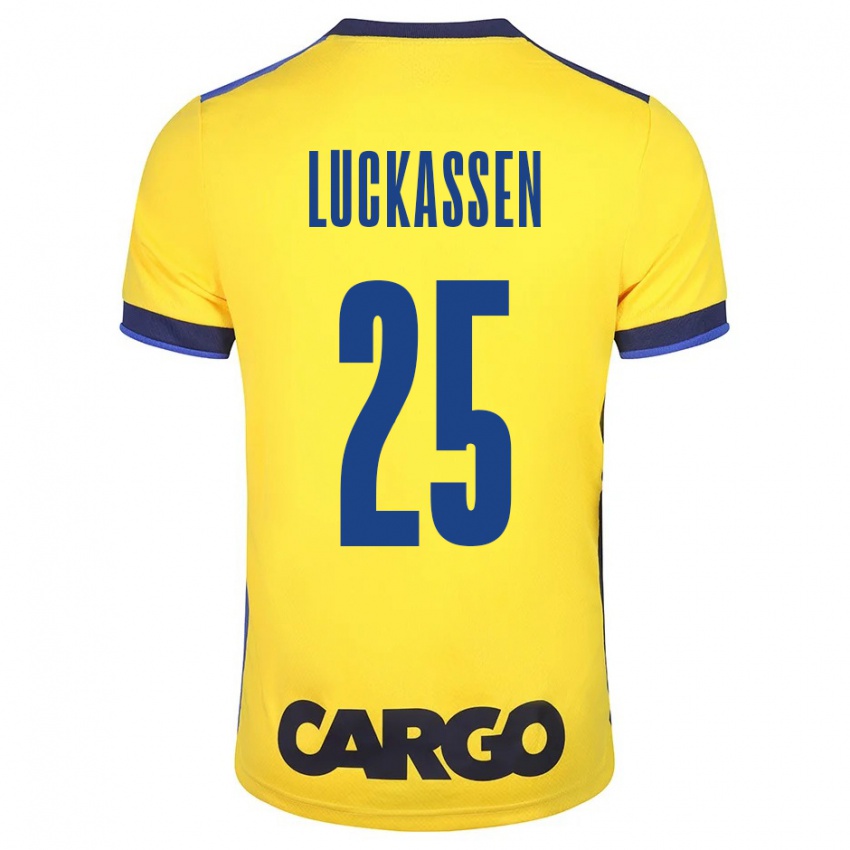 Lapset Derrick Luckassen #25 Keltainen Kotipaita 2023/24 Lyhythihainen Paita T-Paita