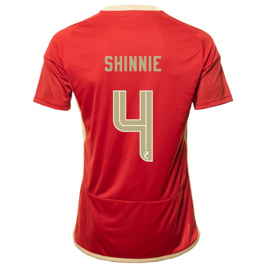 Lapset Graeme Shinnie #4 Punainen Kotipaita 2023/24 Lyhythihainen Paita T-Paita