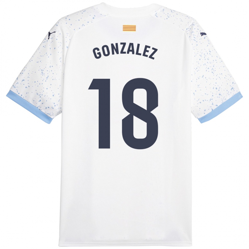 Lapset Gerard Gonzalez #18 Valkoinen Vieraspaita 2023/24 Lyhythihainen Paita T-Paita