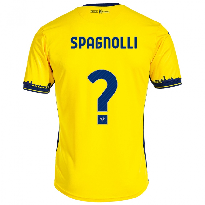 Lapset Matteo Spagnolli #0 Keltainen Vieraspaita 2023/24 Lyhythihainen Paita T-Paita