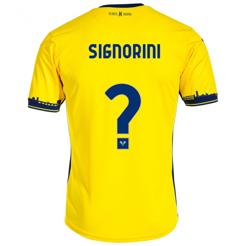 Lapset Simone Signorini #0 Keltainen Vieraspaita 2023/24 Lyhythihainen Paita T-Paita