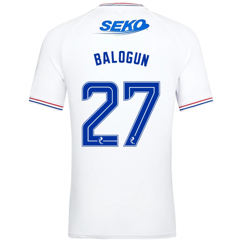 Lapset Leon Balogun #27 Valkoinen Vieraspaita 2023/24 Lyhythihainen Paita T-Paita