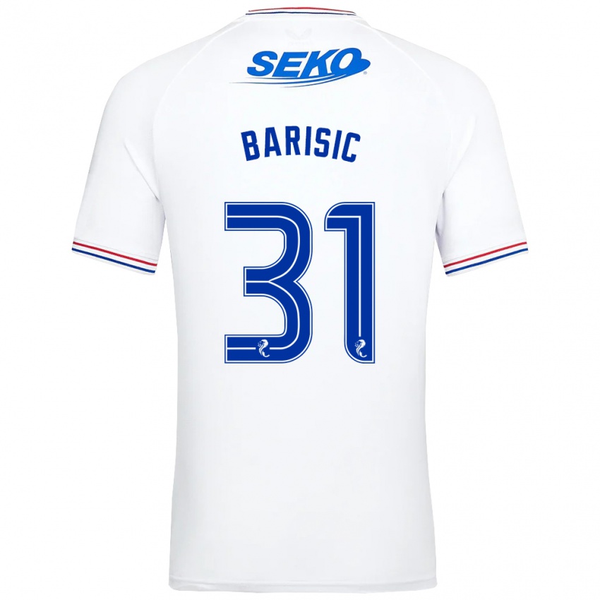 Lapset Borna Barisic #31 Valkoinen Vieraspaita 2023/24 Lyhythihainen Paita T-Paita