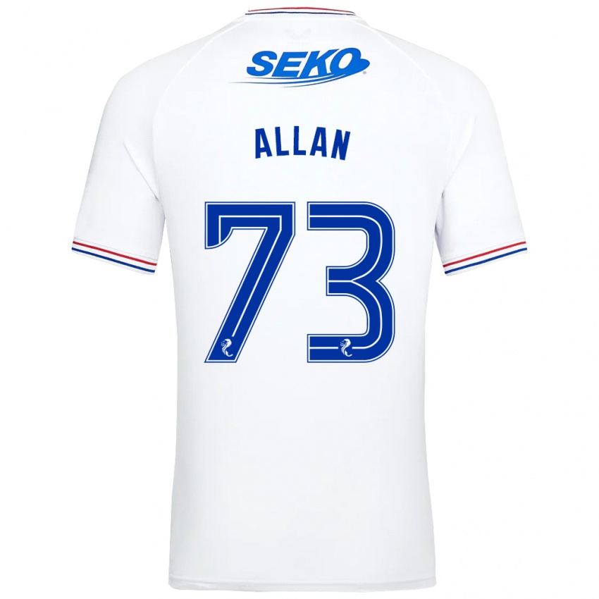 Lapset Connor Allan #73 Valkoinen Vieraspaita 2023/24 Lyhythihainen Paita T-Paita