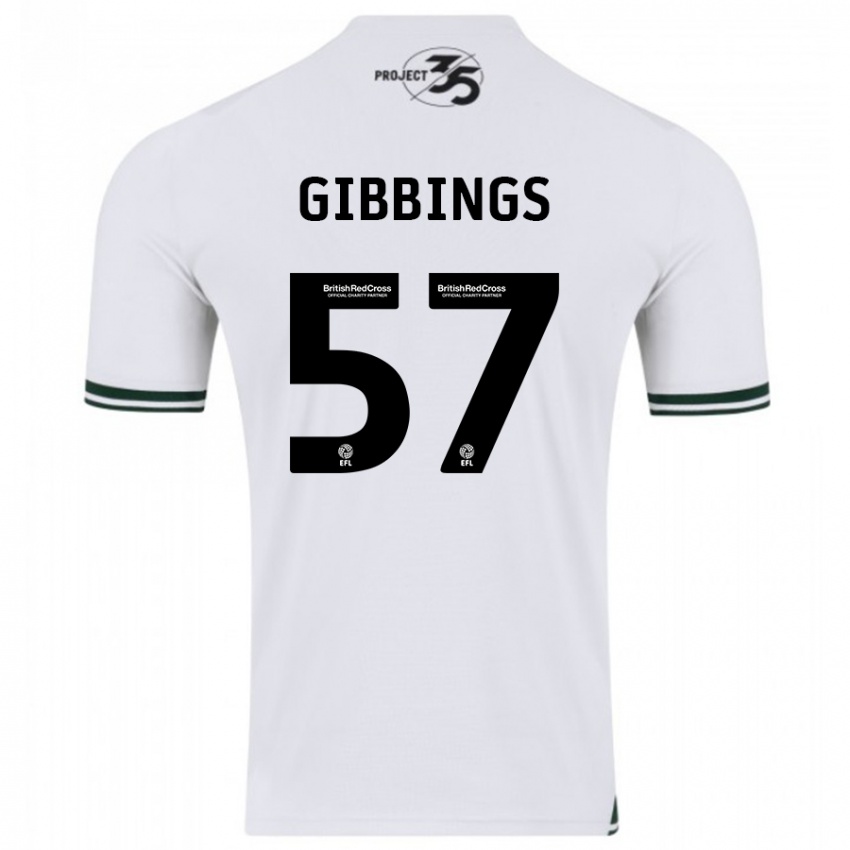 Lapset Cole Gibbings #57 Valkoinen Vieraspaita 2023/24 Lyhythihainen Paita T-Paita