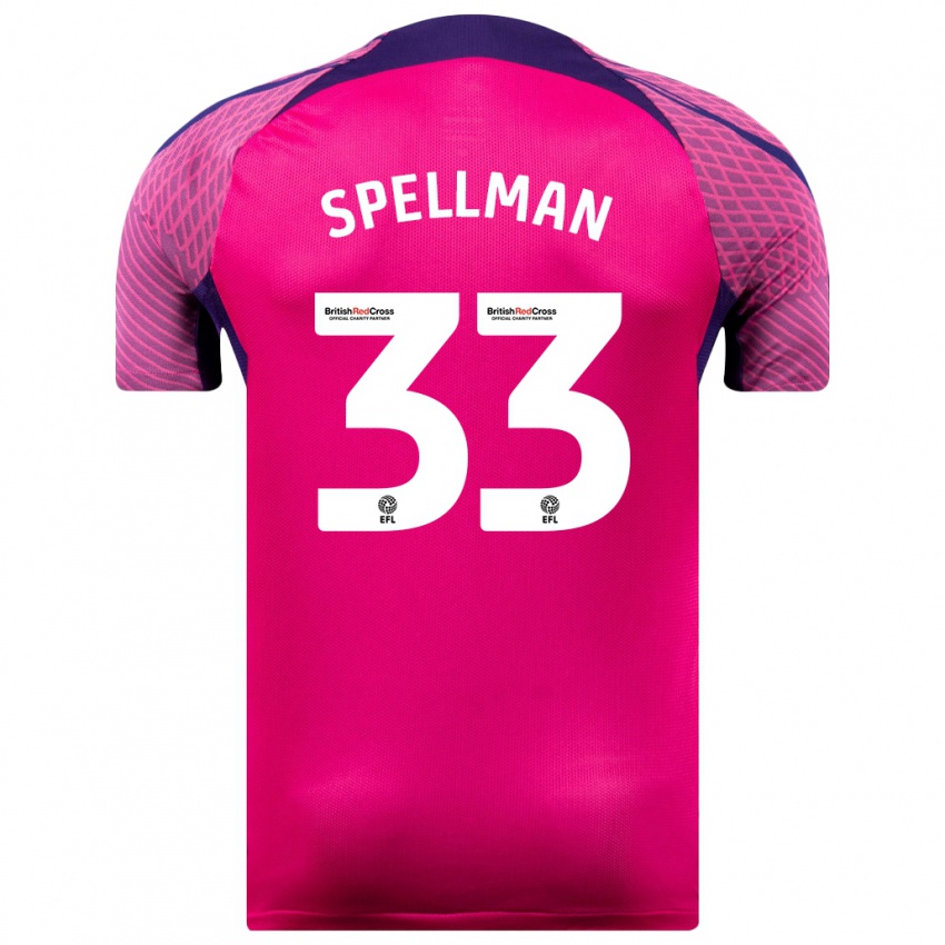 Lapset Michael Spellman #33 Purppura Vieraspaita 2023/24 Lyhythihainen Paita T-Paita