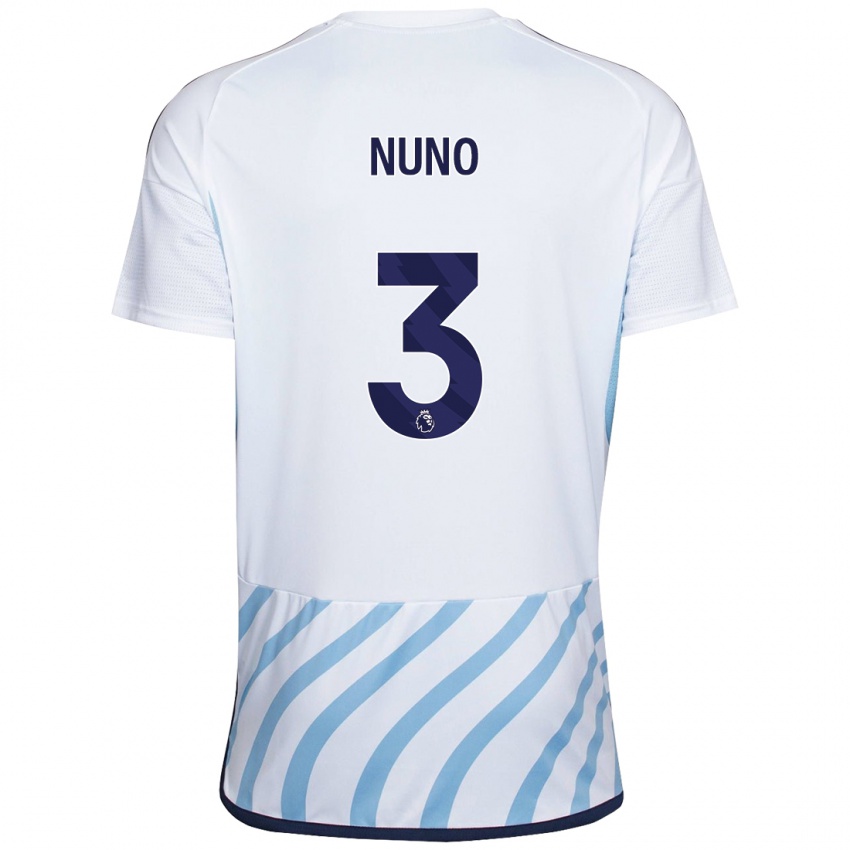 Lapset Nuno Tavares #3 Valkoinen Sininen Vieraspaita 2023/24 Lyhythihainen Paita T-Paita