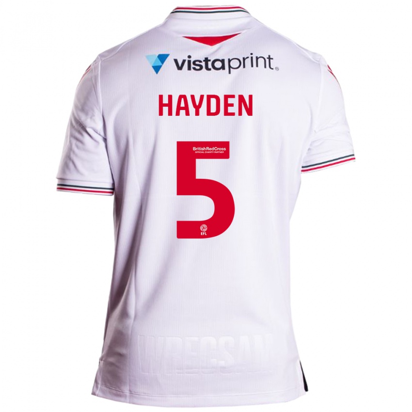 Lapset Aaron Hayden #5 Valkoinen Vieraspaita 2023/24 Lyhythihainen Paita T-Paita