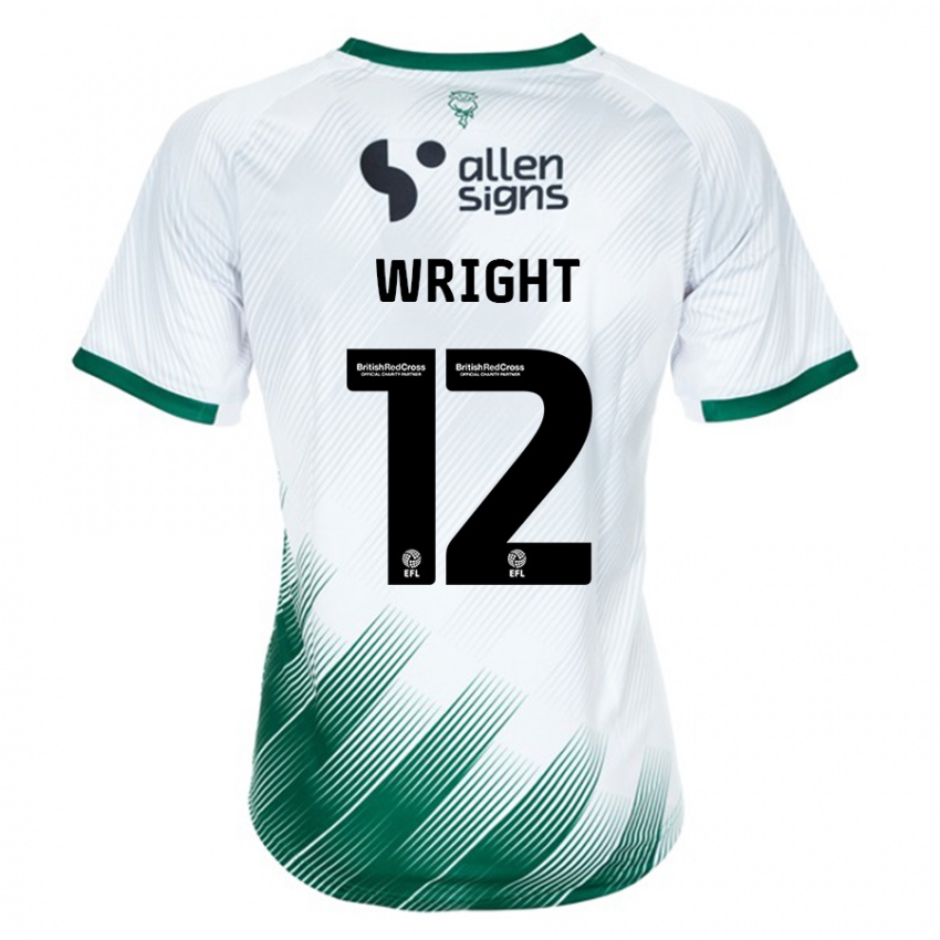 Lapset Jordan Wright #12 Valkoinen Vieraspaita 2023/24 Lyhythihainen Paita T-Paita