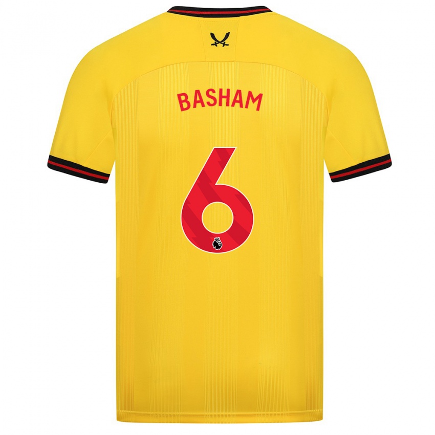 Lapset Chris Basham #6 Keltainen Vieraspaita 2023/24 Lyhythihainen Paita T-Paita