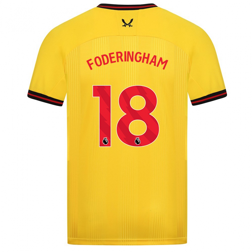 Lapset Wes Foderingham #18 Keltainen Vieraspaita 2023/24 Lyhythihainen Paita T-Paita