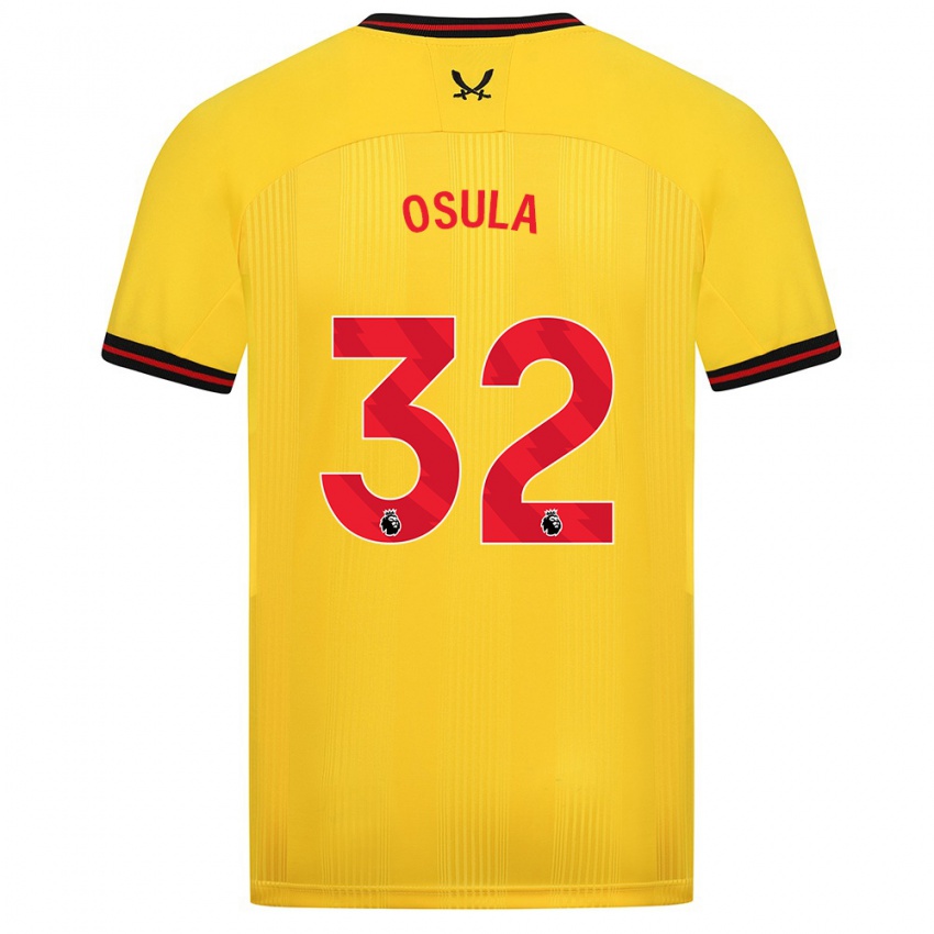 Lapset William Osula #32 Keltainen Vieraspaita 2023/24 Lyhythihainen Paita T-Paita