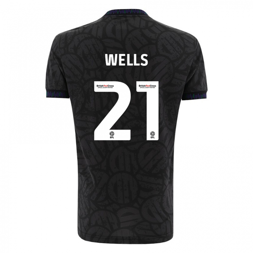 Lapset Nahki Wells #21 Musta Vieraspaita 2023/24 Lyhythihainen Paita T-Paita