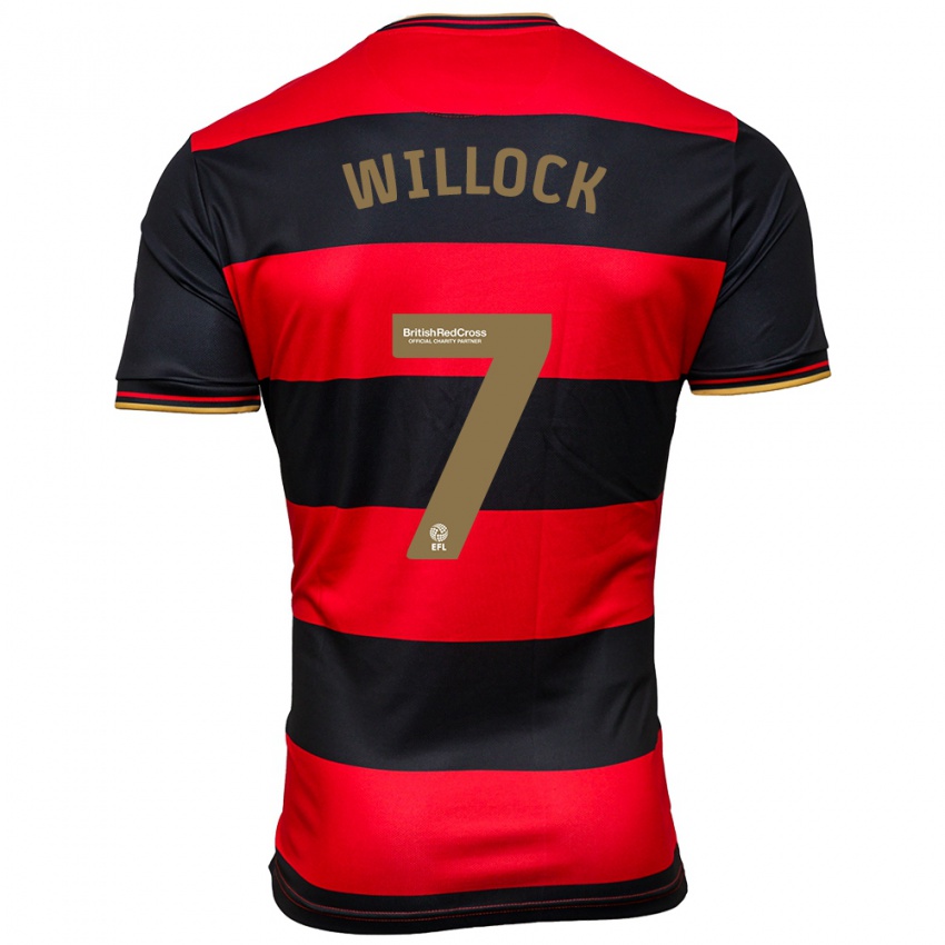 Lapset Chris Willock #7 Musta Punainen Vieraspaita 2023/24 Lyhythihainen Paita T-Paita