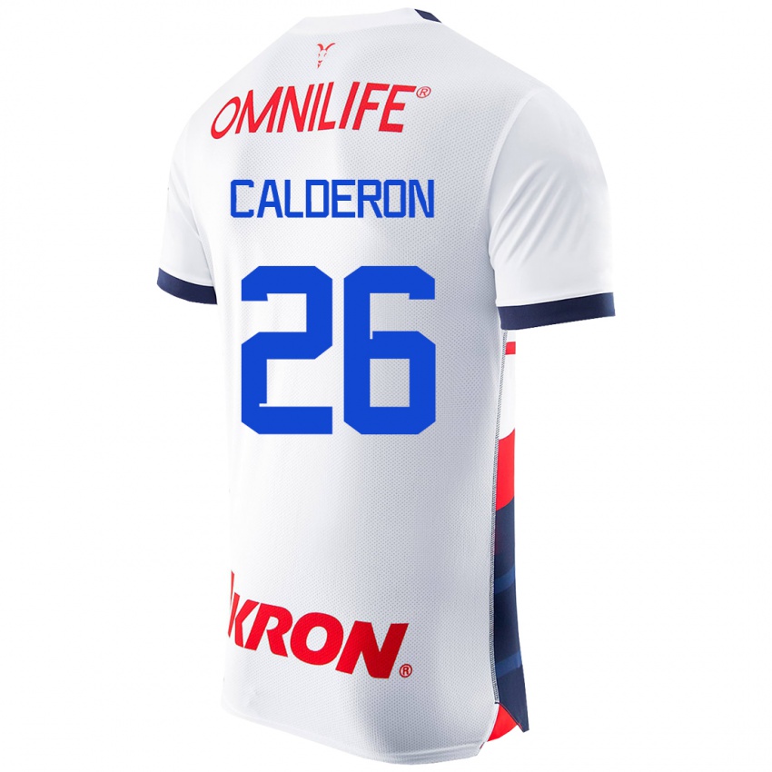 Lapset Cristian Calderón #26 Valkoinen Vieraspaita 2023/24 Lyhythihainen Paita T-Paita