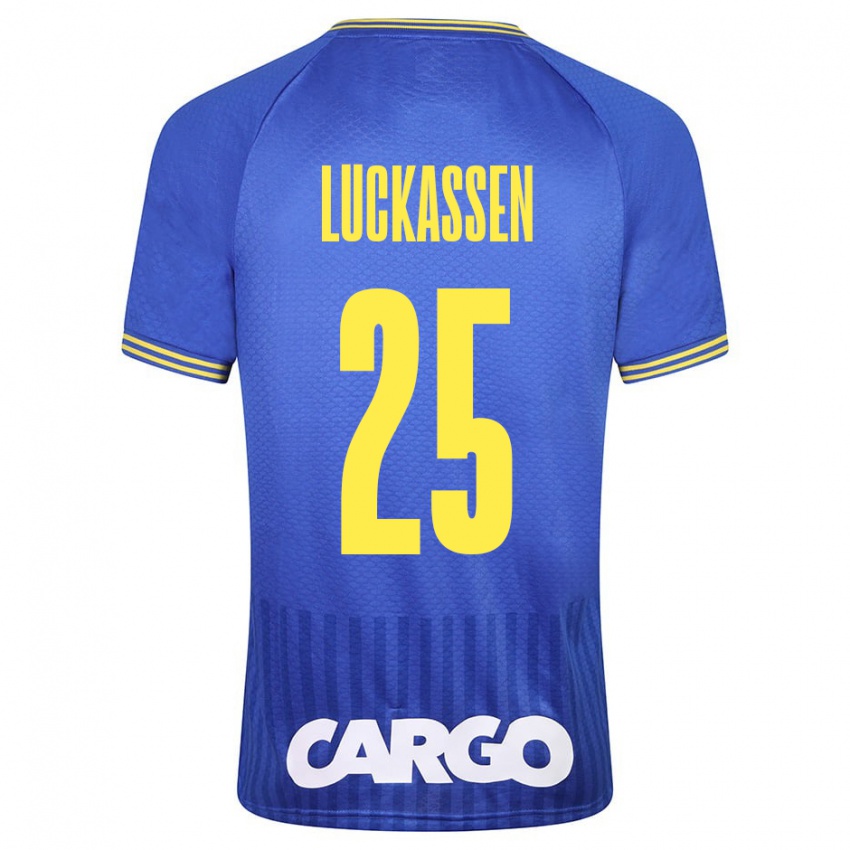 Lapset Derrick Luckassen #25 Sininen Vieraspaita 2023/24 Lyhythihainen Paita T-Paita