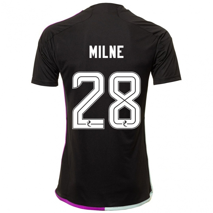 Lapset Jack Milne #28 Musta Vieraspaita 2023/24 Lyhythihainen Paita T-Paita