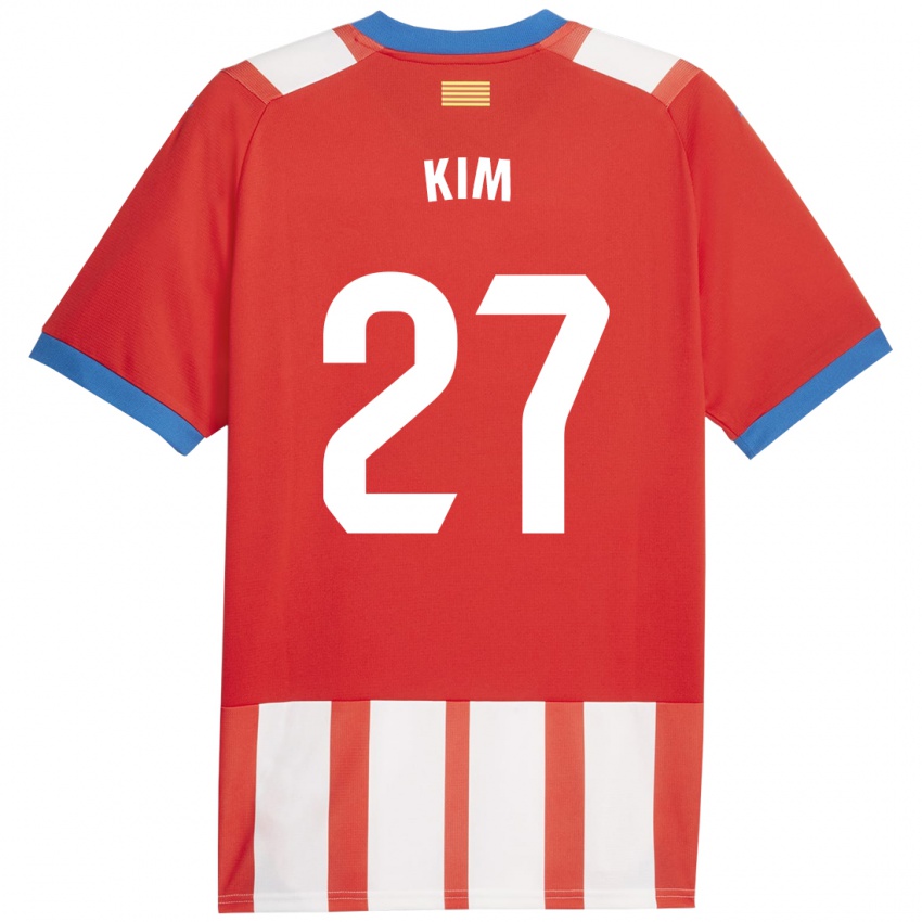 Miesten Min-Su Kim #27 Punainen Valkoinen Kotipaita 2023/24 Lyhythihainen Paita T-Paita