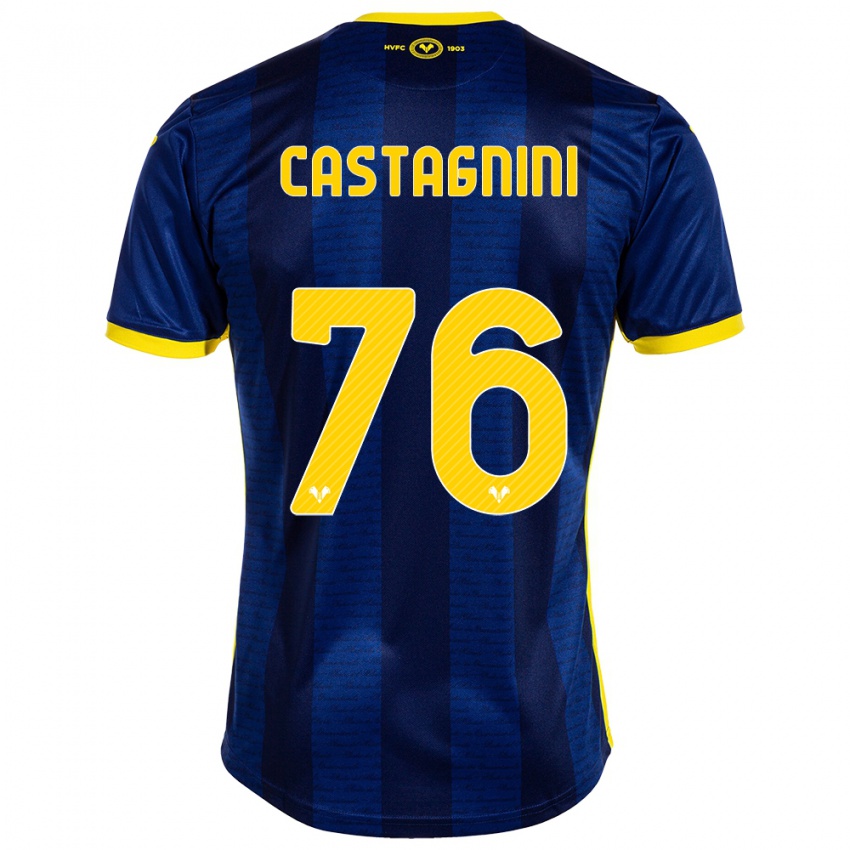 Miesten Mirko Castagnini #76 Laivasto Kotipaita 2023/24 Lyhythihainen Paita T-Paita