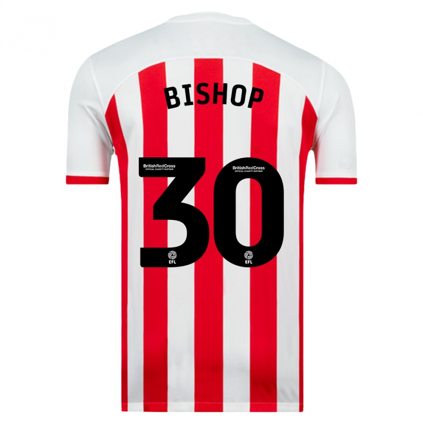 Miesten Nathan Bishop #30 Valkoinen Kotipaita 2023/24 Lyhythihainen Paita T-Paita