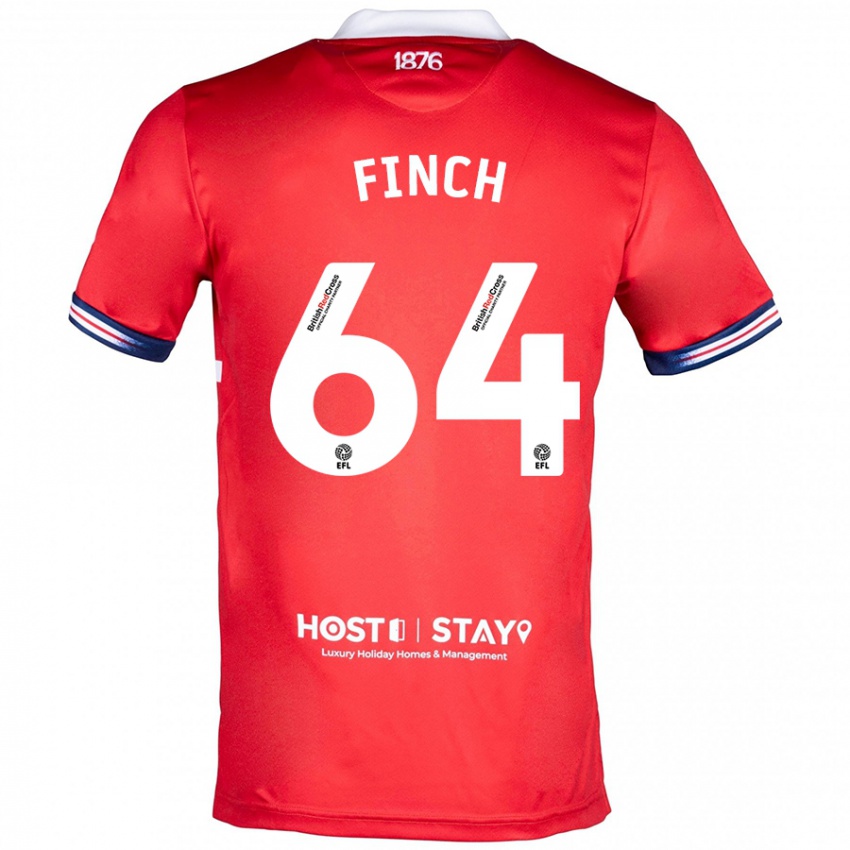 Miesten Sonny Finch #64 Punainen Kotipaita 2023/24 Lyhythihainen Paita T-Paita