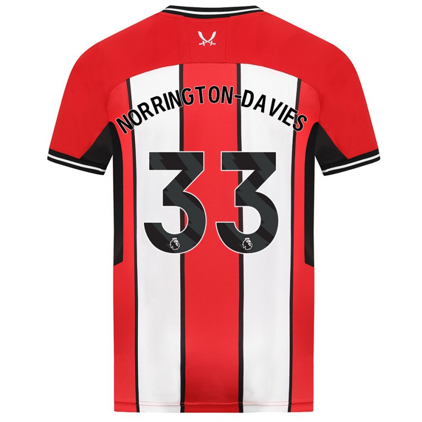 Miesten Rhys Norrington-Davies #33 Punainen Kotipaita 2023/24 Lyhythihainen Paita T-Paita