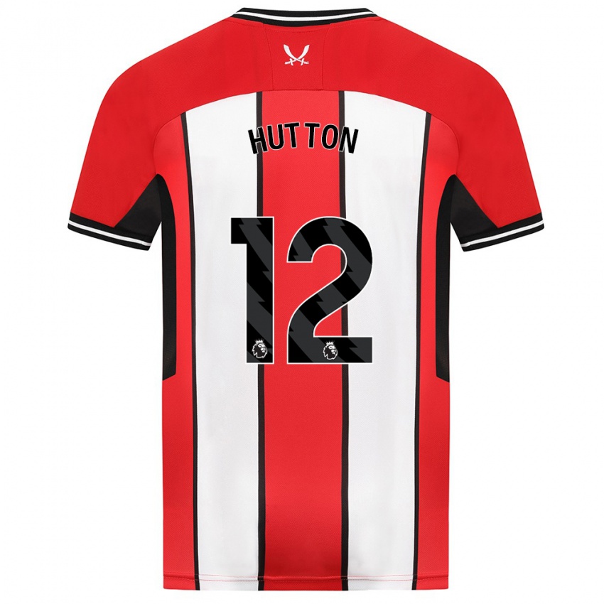 Miesten Jodie Hutton #12 Punainen Kotipaita 2023/24 Lyhythihainen Paita T-Paita