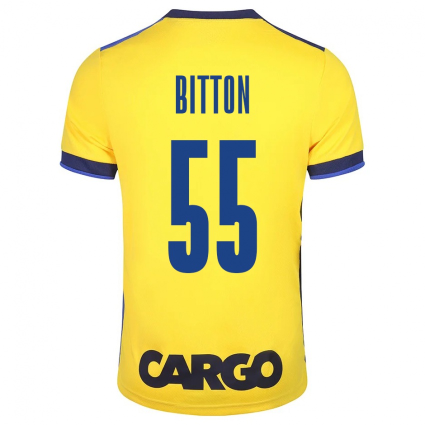 Miesten Nir Bitton #55 Keltainen Kotipaita 2023/24 Lyhythihainen Paita T-Paita