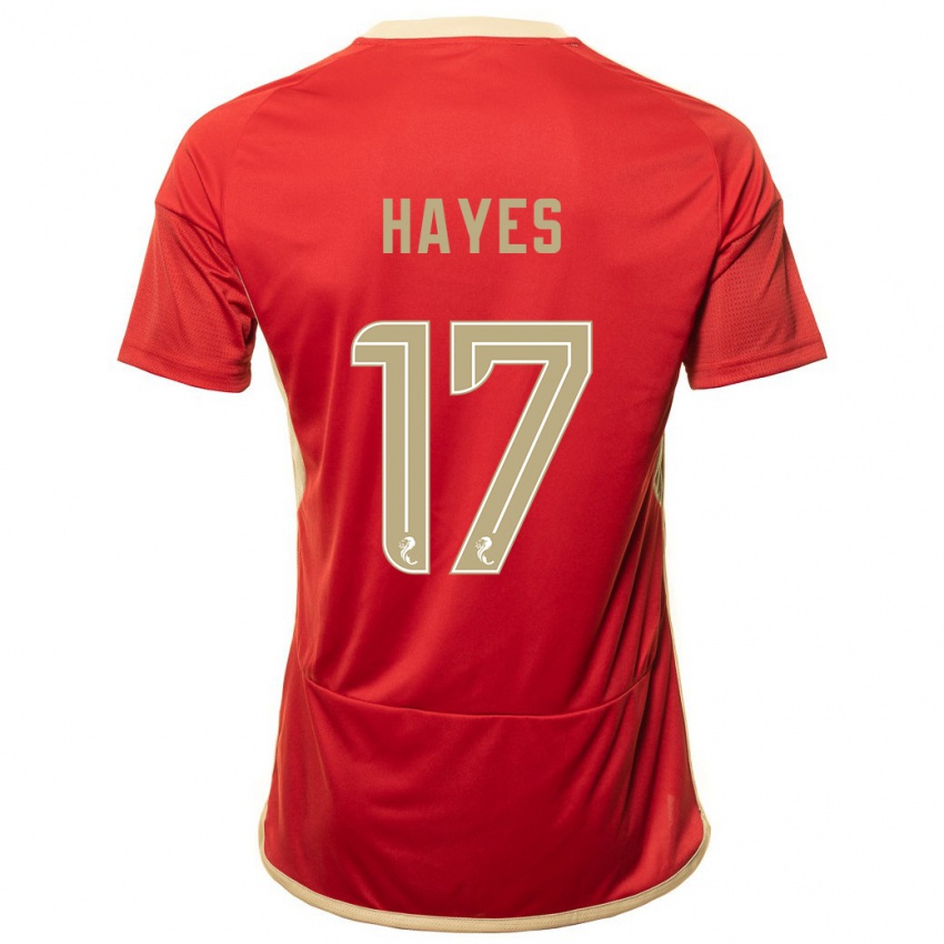 Miesten Jonny Hayes #17 Punainen Kotipaita 2023/24 Lyhythihainen Paita T-Paita